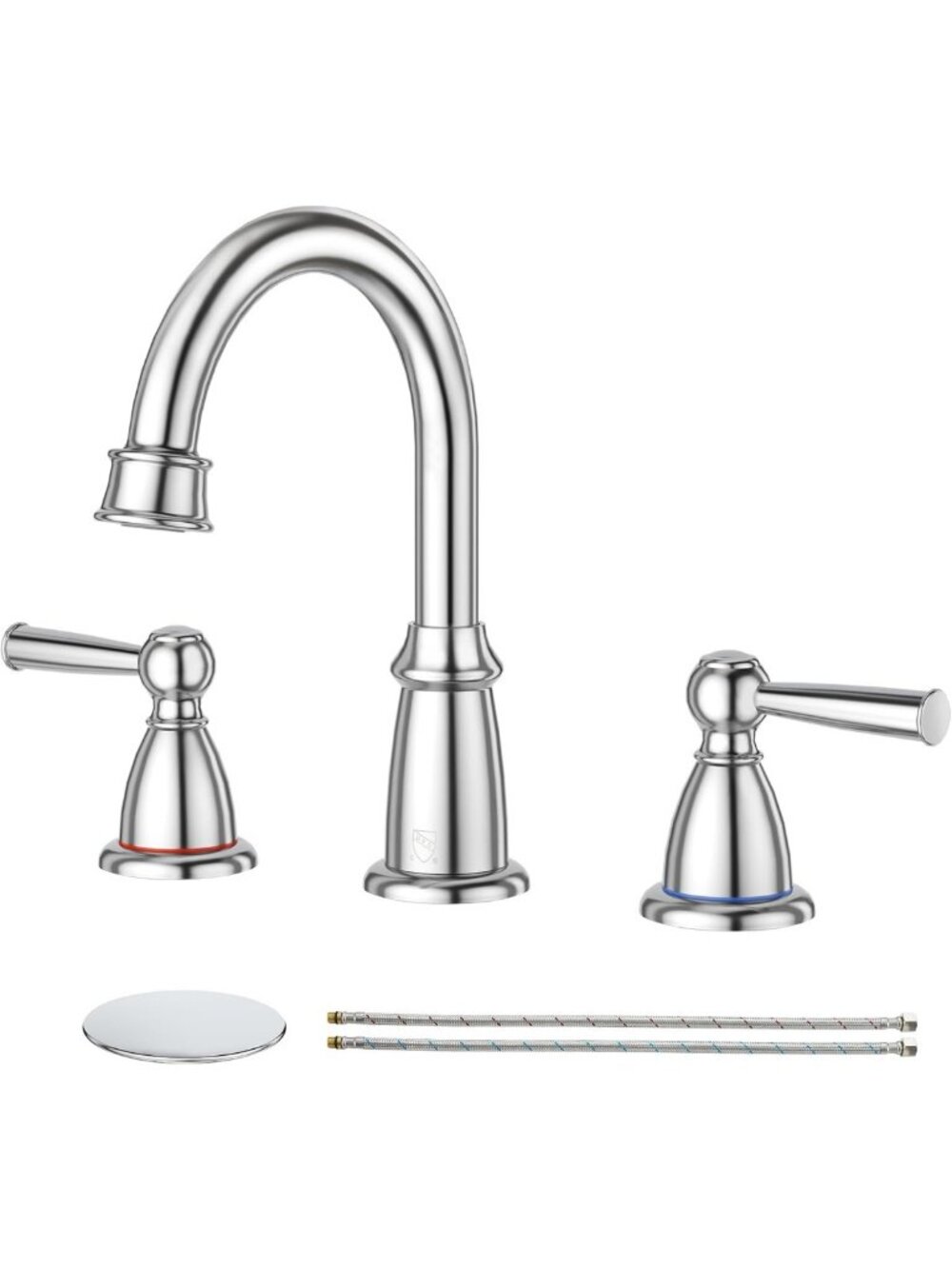Modern 8-Inch Widespread Bathroom Faucet - 360° Swivel Chrome, 3-Piece Set